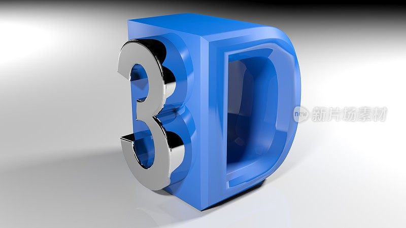 3D蓝色图标- 3D渲染